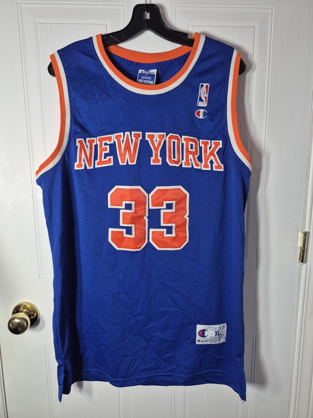 Champion New York Knicks #33 Blue Basketball Jersey